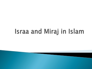 Israa and Miraj in Islam