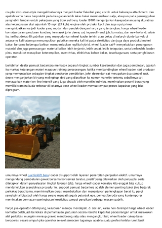 Harga Wheel Loader Komatsu Anyar Dan Bekas 2020