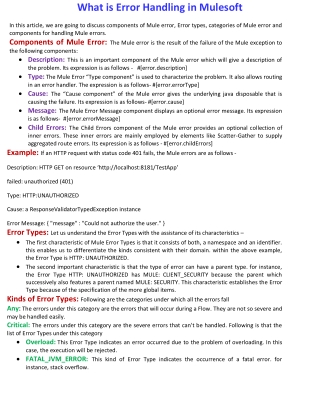 What is Error Handling in Mulesoft