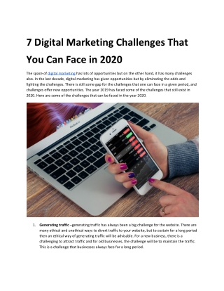 7 Digital Marketing Challenges That You can Face in 2020