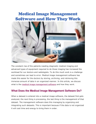 Medical image management software