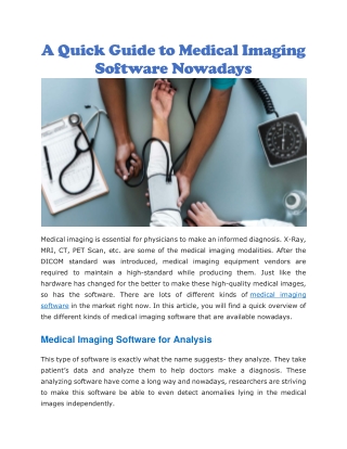Medical imaging software