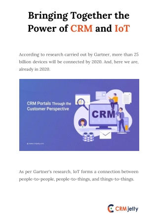 Bringing Together the Power of CRM and IoT