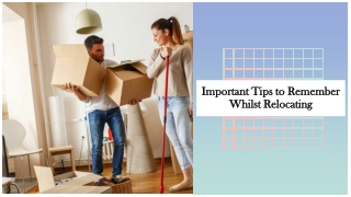 Things to Remember When Moving