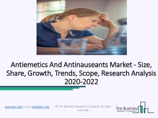 Antiemetics And Antinauseants Market Growth Analysis And Key Market Driver 2022