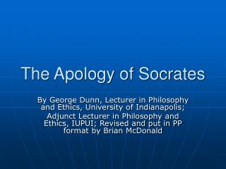 The Apology of Socrates