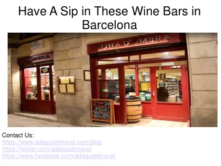 Have A Sip in These Wine Bars in Barcelona