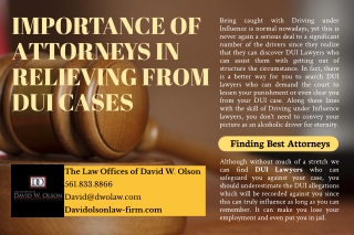 Importance Of Attorneys In Relieving From DUI Cases