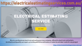 Electrical estimating services Perth