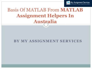 Basis Of MATLAB From MATLAB Assignment Helpers In Australia