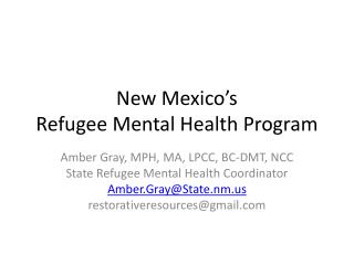 New Mexico’s Refugee Mental Health Program