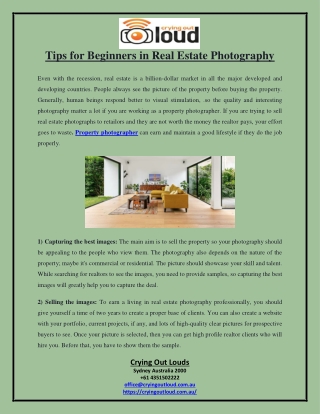 Tips for Beginners in Real Estate Photography
