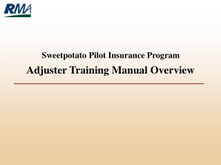 Adjuster Training Manual Overview