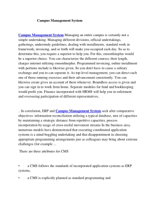 Campus Management system Software