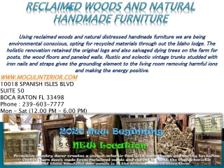 Reclaimed Woods And Natural Handmade Furniture