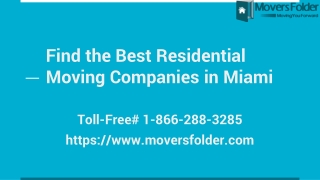 Find Specialist Residential Moving Companies in Miami