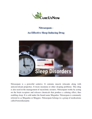 Nitrazepam - An Effective Sleep-Inducing Drug