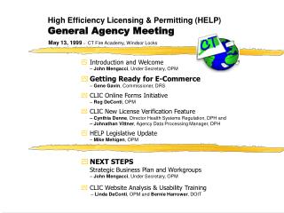 High Efficiency Licensing &amp; Permitting (HELP) General Agency Meeting