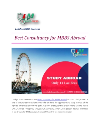 Best Consultancy for MBBS Abroad