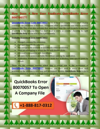 How Does A New User Eradicate QuickBooks Error 80070057?