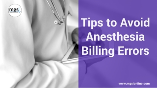 Tips to avoid anesthesia billing errors