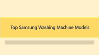 Top Samsung Washing Machine Models