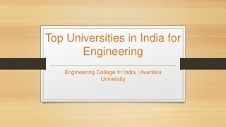 Top Universities in India for Engineering - Avantika University