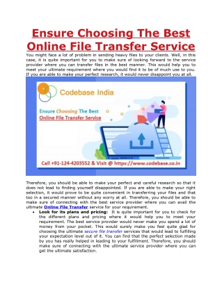 Ensure Choosing The Best Online File Transfer Service