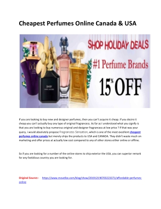 Where To Buy Cheap Perfume Online?