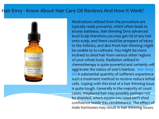 Hair Envy - Know About Hair Care Oil Reviews And How It Work?