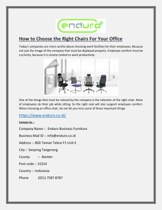 How to Choose the Right Chairs For Your Office