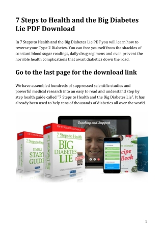 7 Steps to Health and the Big Diabetes Lie PDF Download