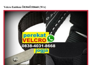 Velcro Emblem 0838–4031–8668[wa]