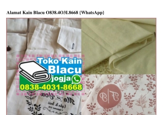 Alamat Kain Blacu O838·4O31·8668[wa]