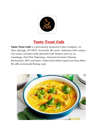 Taste Treat Café Alice Springs, NT - 5% Off