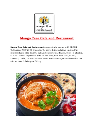 15% Off - Mango Tree Cafe and Indian Restaurant Wollongong, NSW