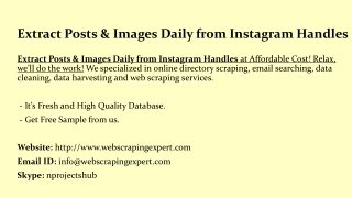 Extract Posts & Images Daily from Instagram Handles