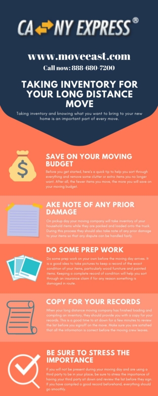 Taking Inventory for Your Long Distance Move