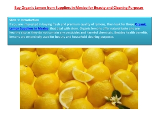 Buy Organic Lemon from Suppliers in Mexico for Beauty and Cleaning Purposes