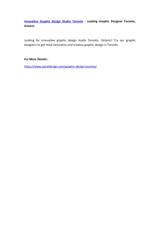 Innovative Graphic Design Studio Toronto - Leading Graphic Designer Toronto, Ontario