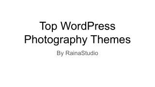 Top WordPress Photography Theme