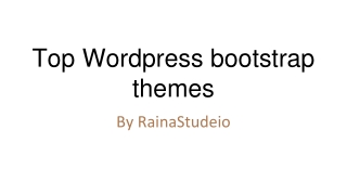 Top WordPress Bootstrap Themes