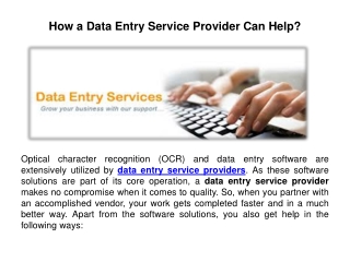 Data Entry Service Provider