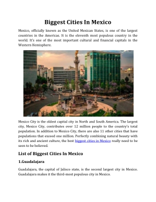Biggest Cities In Mexico