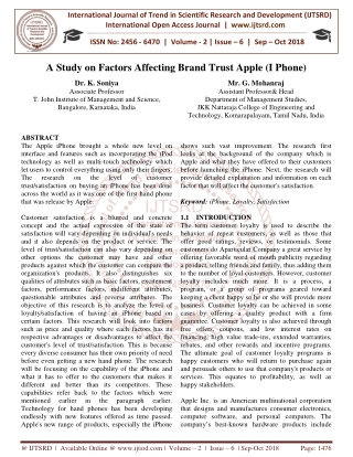 A Study on Factors Affecting Brand Trust Apple I Phone