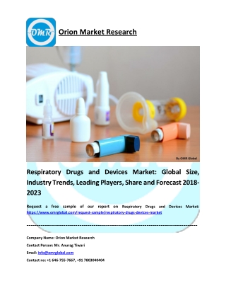 Respiratory Drugs and Devices Market: Industry Growth, Size, Share and Forecast 2018-2023