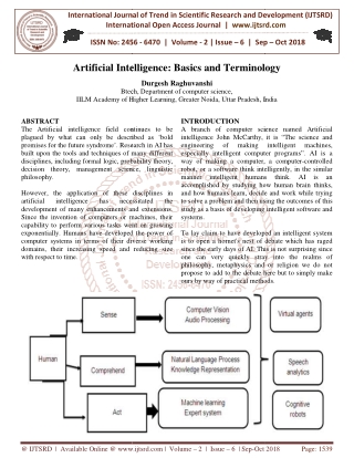 Artificial Intelligence Basics and Terminology