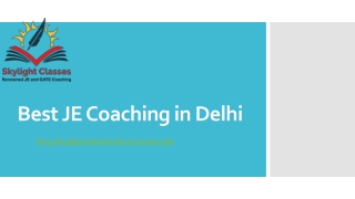 Best JE Coaching in Delhi