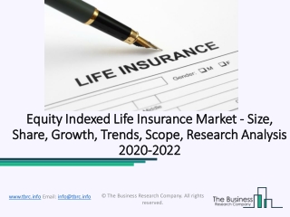 Equity Indexed Life Insurance Market Enterprise Size, By End-use And Segment Forecasts to 2022