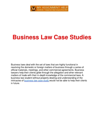 Business law case studies